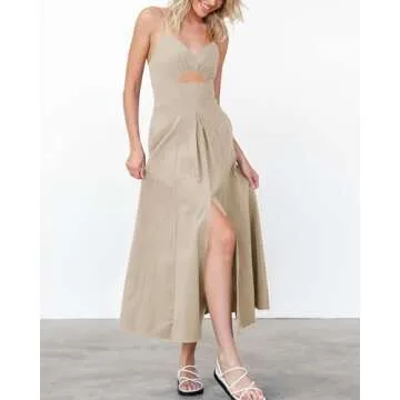 BTFBM Summer Spaghetti Strap Maxi Dress for Women