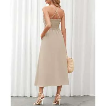 BTFBM Summer Spaghetti Strap Maxi Dress for Women