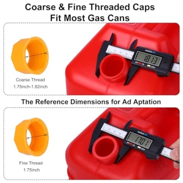 Gas Can Spout Replacement Kit with Caps - 6 Yellow