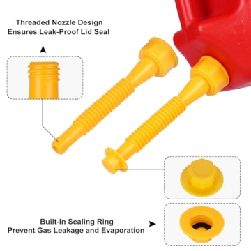 Gas Can Spout Replacement Kit with Caps - 6 Yellow