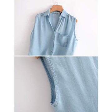 Stylish Omoone Denim Tank Top with Tie Knot Design