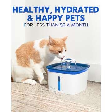 Veken Cat Water Fountain Filters, 4 Pack Replacement Filters & 4 Pack Replacement Pre-Filter Sponges Set for 67oz, 95oz, 135oz Automatic Pet Fountain Dog Water Dispenser