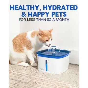 Veken Cat Water Fountain Filters, 4 Pack Replacement Filters & 4 Pack Replacement Pre-Filter Sponges Set for 67oz, 95oz, 135oz Automatic Pet Fountain Dog Water Dispenser