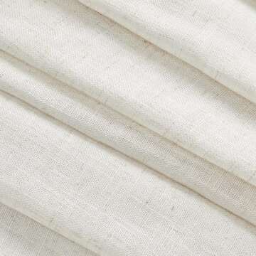 MYSKY HOME Sheer Curtains 63 Inch Length for Bedroom, Window Curtain Panels Light Filtering Privacy Protect Drapes Set, Boho Farmhouse Style Texture Soft Touch, 50" x 63", Linen, 2 Panels