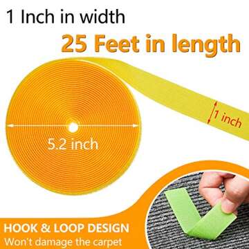 Zonon 6 Rolls Carpet Marker Strips, Floor Tape for Classroom, Nylon Carpet Markers for School Suppli...