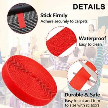 Zonon 6 Rolls Carpet Marker Strips, Floor Tape for Classroom, Nylon Carpet Markers for School Supplies Classroom Rug, Back to School Preschool Daycare Office(Vivid Color)