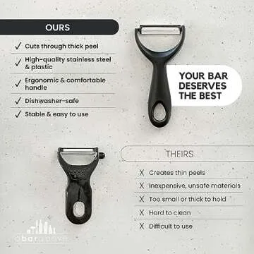 A Bar Above Professional Quality Citrus Peeler, Fruit Peeler, for Oranges and Lemons, Premium Stainless Steel Bar Tool, Garnish Citrus Zester, Professional Grade Bar Tools, Orange Peel, for Cocktails