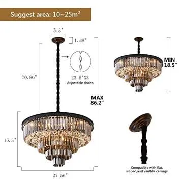 Derksic 12-Light Crystal Chandelier for Luxury Spaces