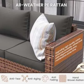 UDPATIO 6-Piece Patio Furniture Set with Fire Pit