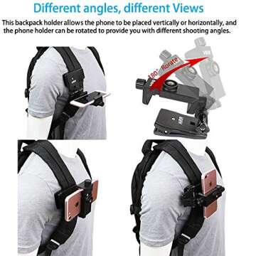 Backpack Clip Mount for GoPro and Smartphones | Outdoor Shooting