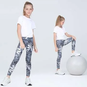 Quedoris Girls Printed Leggings - Kids Yoga Pants
