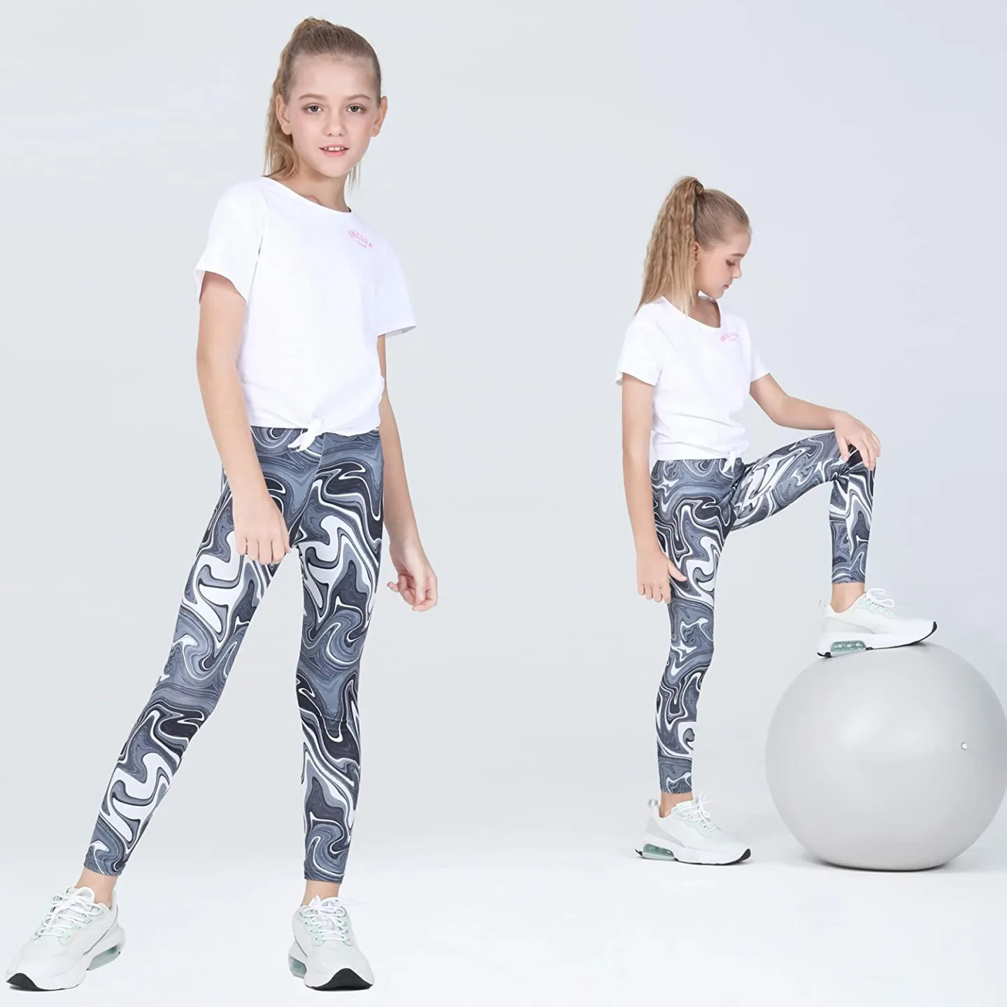 Quedoris Girls Printed Leggings - Kids Yoga Pants