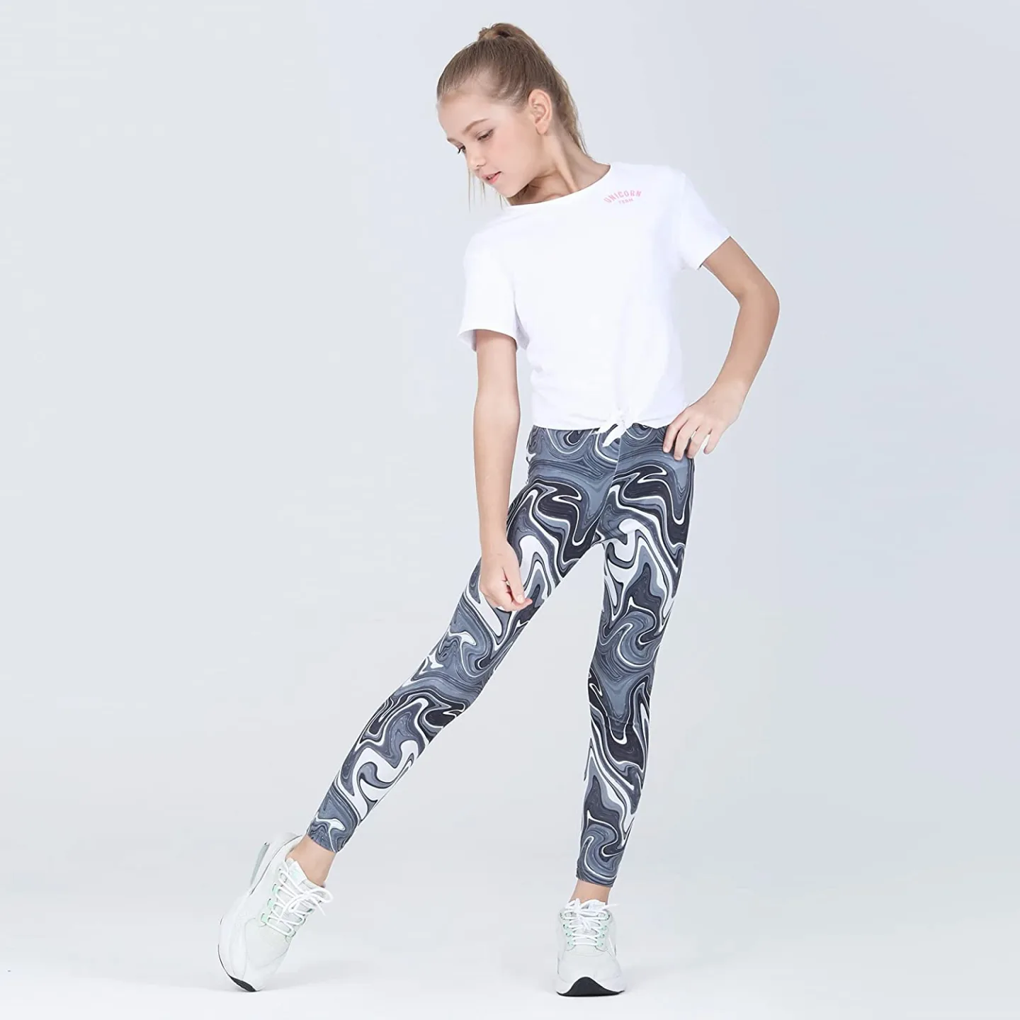 Quedoris Girls Printed Leggings - Kids Yoga Pants