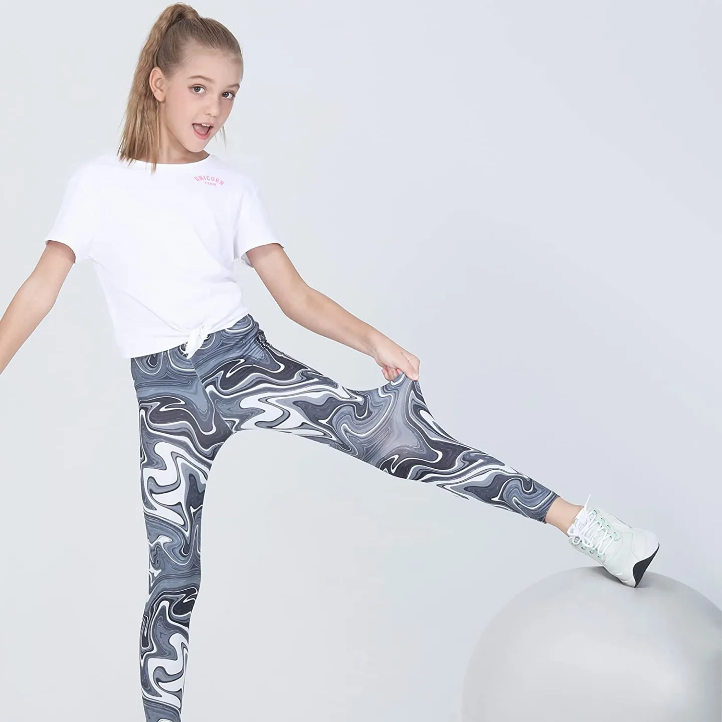 Quedoris Girls Printed Leggings - Kids Yoga Pants