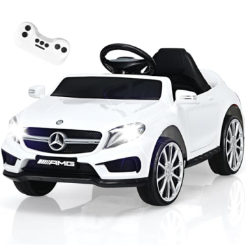 INFANS 12V Electric Kids Ride On Car, Licensed Mercedes Benz GLA45 Toy Car with Remote Control, MP3 ...