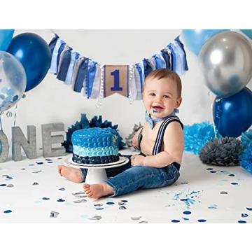 High Chair Banner Boy First Birthday Celebration Decoration