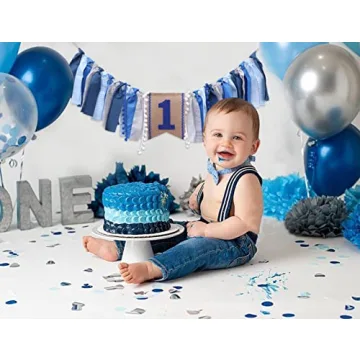 High Chair Banner Boy First Birthday Celebration Decoration