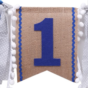 High Chair Banner Boy First Birthday Celebration Decoration