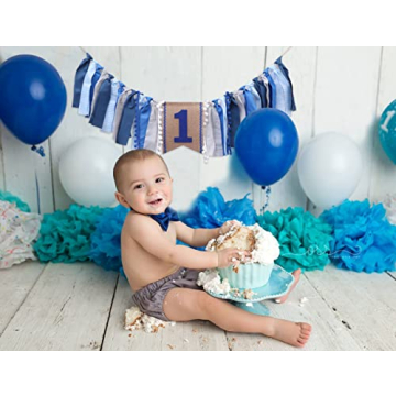 High Chair Banner Boy First Birthday Celebration Decoration