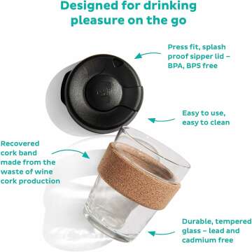 KeepCup Reusable Glass Coffee Cup | 12oz