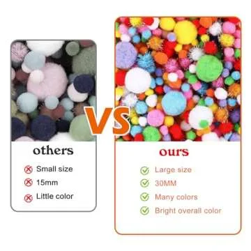 HEHALI 1000pcs Multicolor Pom Pom Balls for Kids Crafts