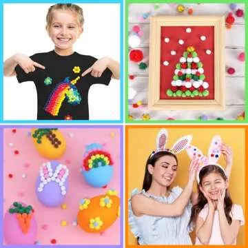 HEHALI 1000pcs Multicolor Pom Pom Balls for Kids Crafts