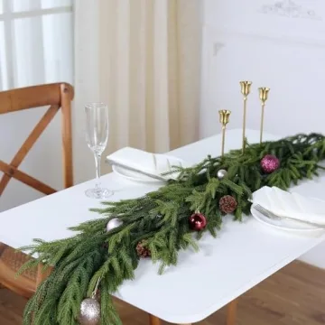 Real Touch Norfolk Pine Garland for Christmas Decor