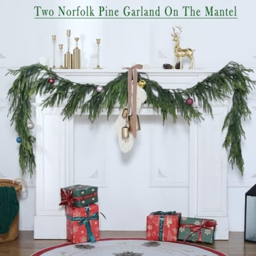 Real Touch Norfolk Pine Garland for Christmas Decor