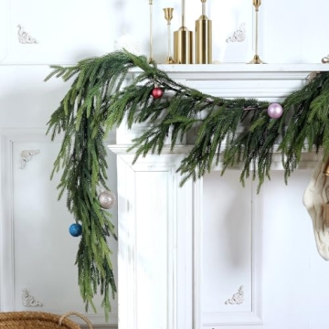 Real Touch Norfolk Pine Garland for Christmas Decor