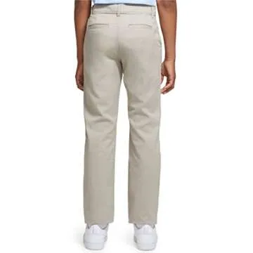 IZOD Boys' School Uniform Twill Khaki Pants, Flat Front & Comfortable Waistband, 18