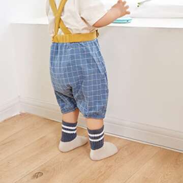 J Poqobog Toddler Baby Girls Boys Socks - Cotton Crew Socks for Baby Gifts Pack Cotton Rich Knee-hig...