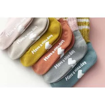 J Poqobog Toddler Baby Girls Boys Socks - Cotton Crew Socks for Baby Gifts Pack Cotton Rich Knee-high Socks set (Assorted-2 6 Pairs, 1-3T)