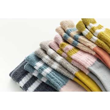 J Poqobog Toddler Baby Girls Boys Socks - Cotton Crew Socks for Baby Gifts Pack Cotton Rich Knee-high Socks set (Assorted-2 6 Pairs, 1-3T)