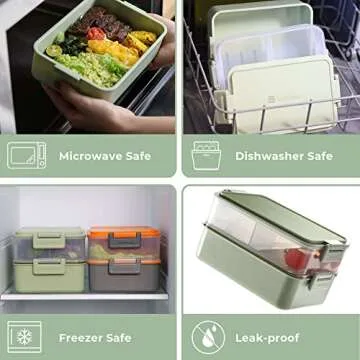 Stylish Stackable Bento Box for Adult Meals and Snacks