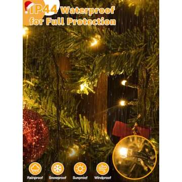 BrightChristmas 1000 LED 328 FT Christmas Lights, Waterproof Outdoor String Lights with Remote and Timer, Christmas Tree Lights with 8 Modes Dimmable, Fairy Lights for Holiday Decor (Warm White)