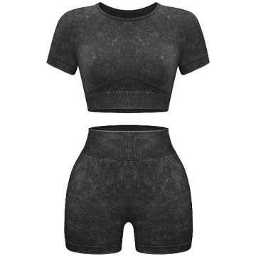 OLCHEE Fitness Workout Set – Seamless Acid Wash Activewear