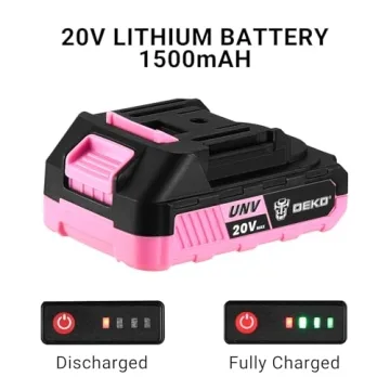 Power Drill Cordless: DEKO PRO Pink Cordless Drill 20V Electric Power Drill Set Tool for Women Drills Cordless with Battery and Charger Drill Driver 20 Volt Drill Driver Kit