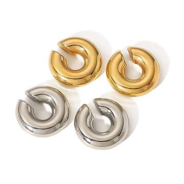 Chunky Gold Ear Cuffs for Women Lightweight Non Piercing