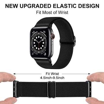ShuYo 10 Pack Elastic Nylon Apple Watch Bands - Comfortable & Stylish