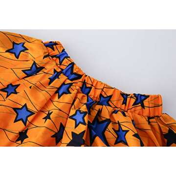 Hybrid Fashionista Skirts for Women African Skater Skirts - A Line Flared Skirt Reg & Plus Size (12, BlueStarYellowV605)