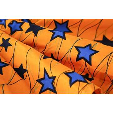 Hybrid Fashionista Skirts for Women African Skater Skirts - A Line Flared Skirt Reg & Plus Size (12, BlueStarYellowV605)