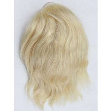 Dreambeauty Men's Toupee 10"×8" European Virgin Human Hair Toupee Super Soft Thin Skin Mens Hair pieces Hair Replacement System Monofilament Net with PU around Base for Men(#613 blonde color)