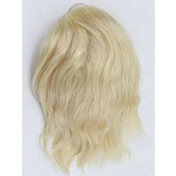 Dreambeauty Men's Toupee 10"×8" European Virgin Human Hair Toupee Super Soft Thin Skin Mens Hair pieces Hair Replacement System Monofilament Net with PU around Base for Men(#613 blonde color)