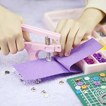 Swiftrans 300 Sets Snap Buttons and Snap Pliers, T5 Plastic Metal Snap Fasteners, Colorful Starter Fasteners Kit Resin Snaps No-Sew Buttons for Sewing Clothing and Crafting with Storage Containers