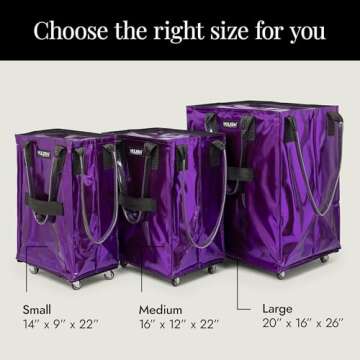 HULKEN Reusable Grocery Bag On Wheels - Lightweight, Durable Trolley