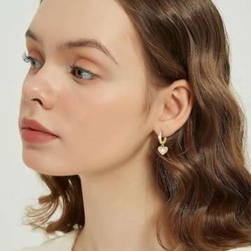 Charming Gold Huggie Earrings with Zircon Charms