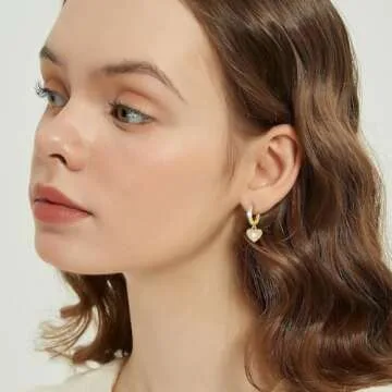 Charming Gold Huggie Earrings with Zircon Charms