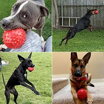 petizer 4" Squeaky Dog Balls for Aggressive Chewers, Durable Interactive Dog Chew Toys for Teething,...