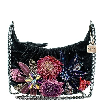Mary Frances Spark Embellished Mini Crossbody Handbag in Black