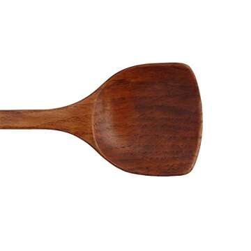 Wooden Spatula, 2Pcs Long Handle Flat Non-Stick Kitchen Cookware for Mixing and Cooking, 15.35”